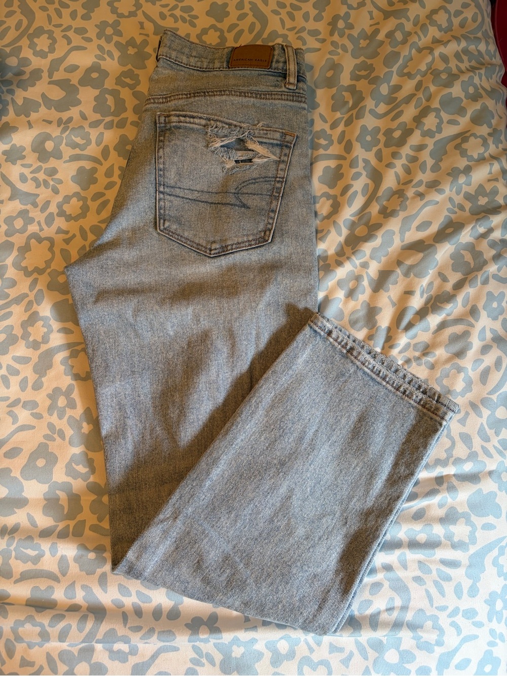 American Eagle Outfitters Distressed Light Blue Straight Women's Jeans
